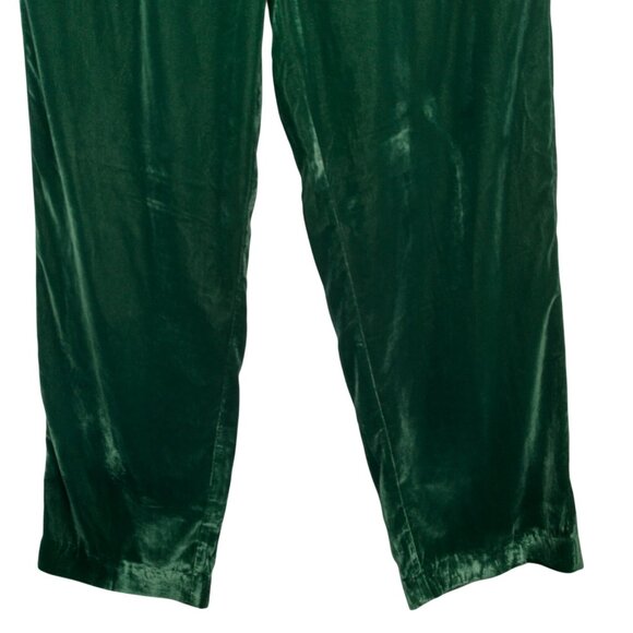 Old Navy Pants XL Taylor Wide Leg Trouser Extra High Rise Green Velour New - Picture 14 of 16